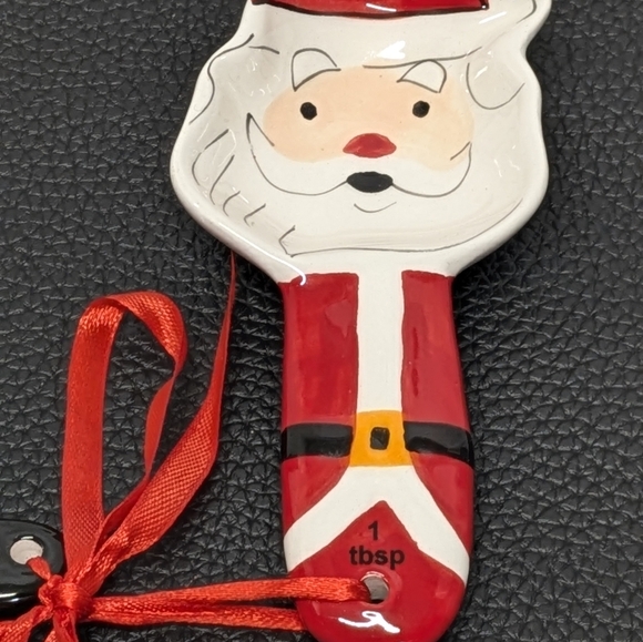 Santa & Friends Christmas Holiday Ceramic Measuring Spoons by Sleigh Bell Bistro - Picture 2 of 6